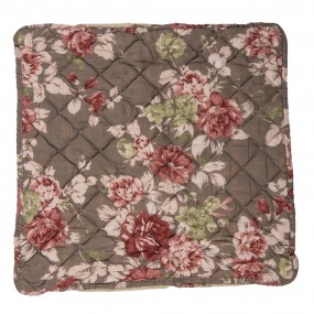 2Q193.030 Cushion Cover 50*50 cm Brown Polyester Flowers Square Throw Pillow Cover