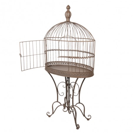 Metal bird cage top decor