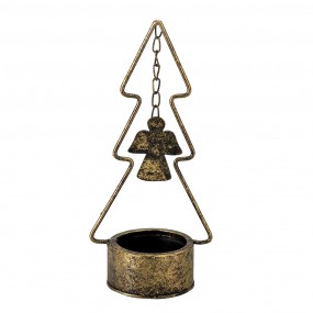 26Y4512 Candle holder Christmas Tree 10x8x24 cm Copper colored Metal Angel Candle Holder