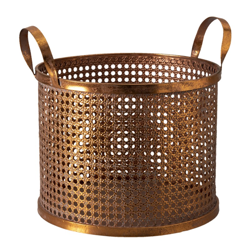 6Y4526 Storage Basket Ø 30x30 cm Copper colored Iron Round Basket