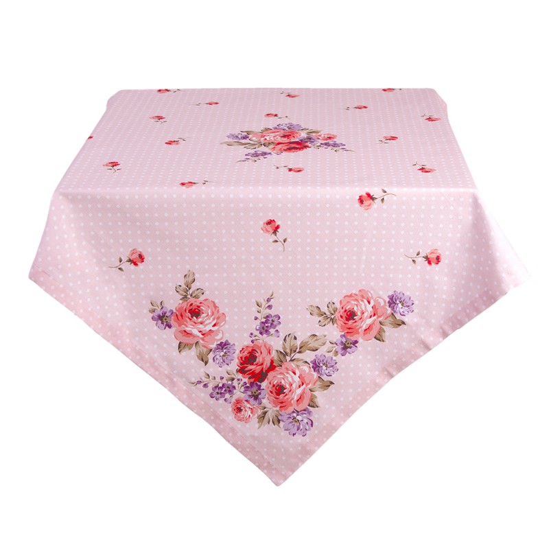 DTR05 Tablecloth 150x250 cm Pink Purple Cotton Roses Rectangle Table cloth