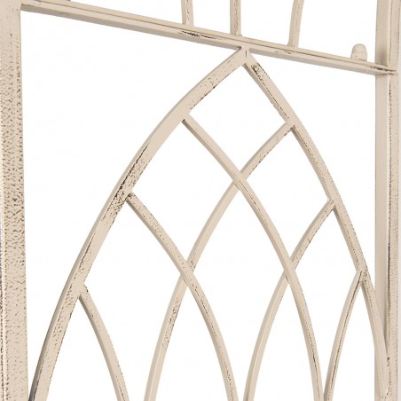 Clayre & Eef Arco da giardino con panca 103x48x211 cm Bianco Ferro