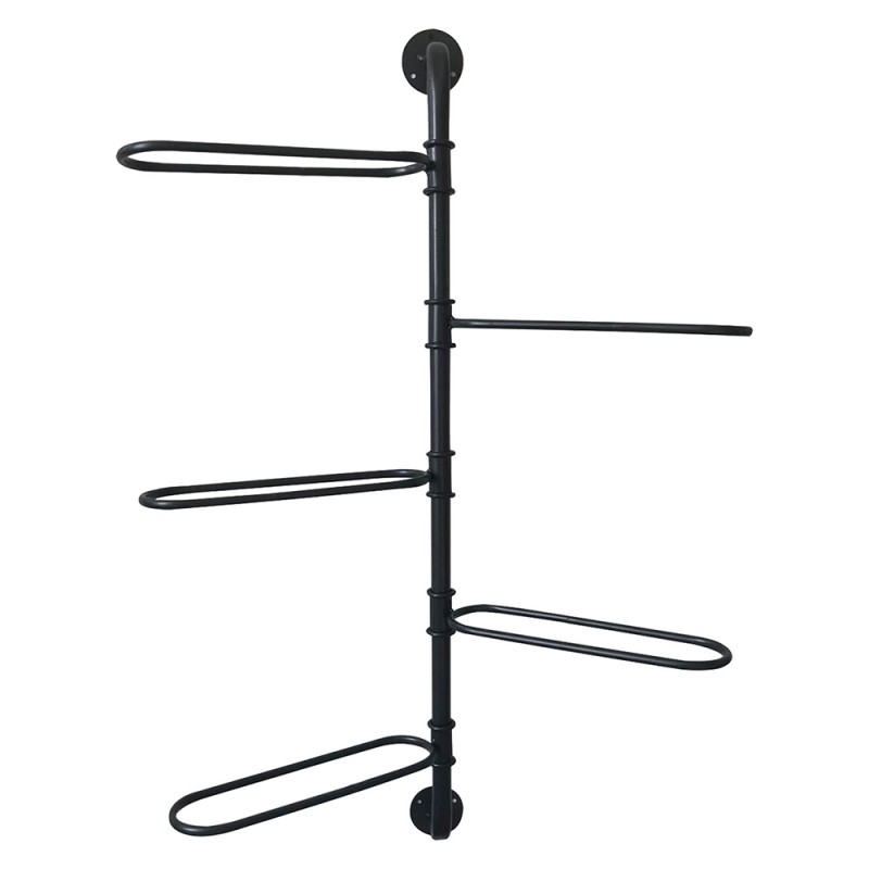 5Y0700 Towel Rack 37x9x84 cm Black Iron