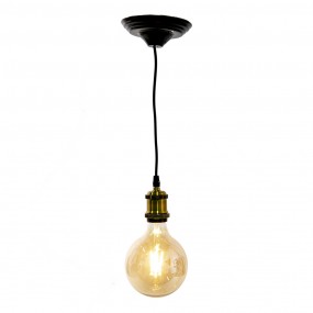 25LL-95GO Pendant Light 150 cm  Gold colored Black Plastic Pendant Lamp