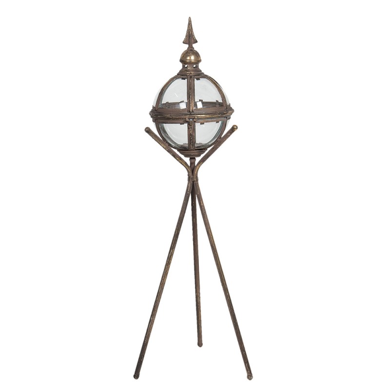 5Y0737 Lantern 90 cm Copper colored Iron Round Candlestick