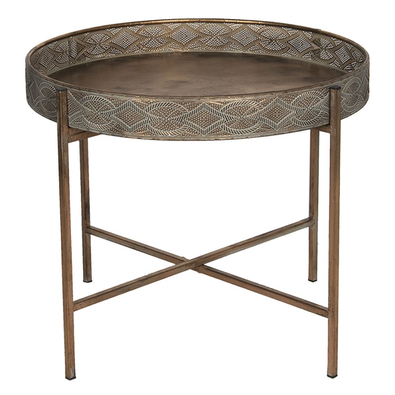 5Y0756 Side Table Ø 60x50 cm Copper colored Iron Round