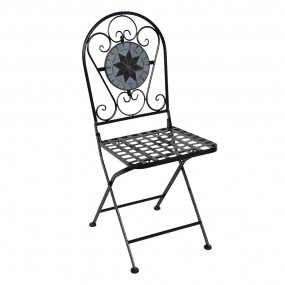 25Y0769 Bistro Set Bistro Table Bistro Chair Set of 3 Ø 60x72 cm Black Grey Iron Round Balcony Set