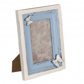 22F0885 Photo Frame 10x15 cm Blue MDF Butterfly Picture Frame