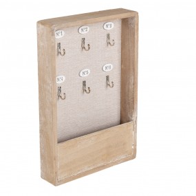 26H2062 Key Cabinet 20x5x30 cm Brown Wood Key Holder