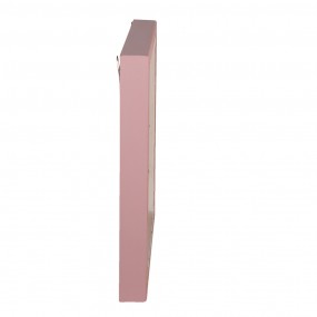 26H2126 Key Cabinet 30x4x30 cm Pink MDF Metal Key Holder