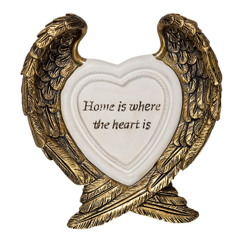 2F0838 Wall Decoration Wings 13 cm Gold colored Plastic Wall Decor