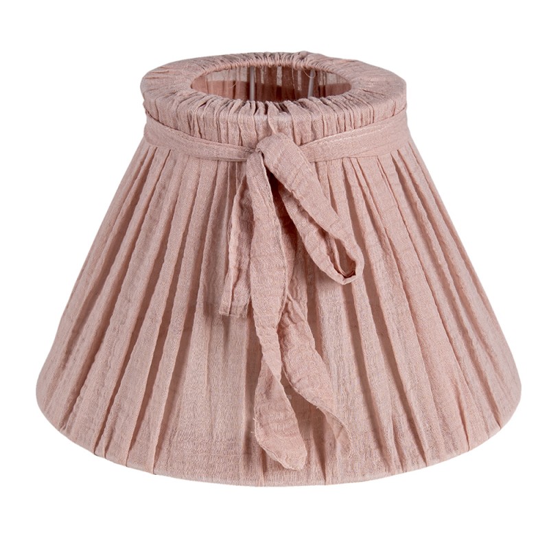 6LAK0516 Lampshade Ø 33x21 cm Pink Textile on Plastic Fabric Lampshade