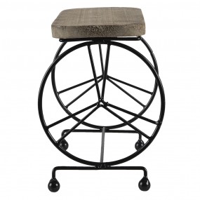 264945 Plant Table 26x16x22 cm Brown Wood Iron Plant Stand