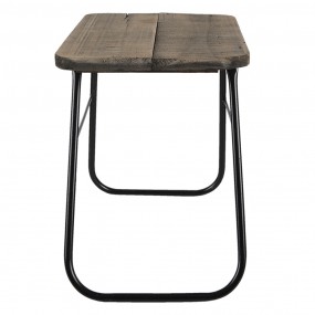 264951 Plant Table 41x21x27 cm Brown Wood Iron Plant Stand