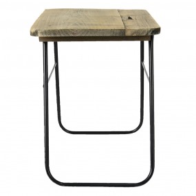 264968 Plant Table 46x26x33 cm Brown Wood Metal Rectangle Plant Stand