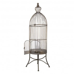 25Y0873 Bird Cage Decoration 107 cm Grey Metal Round Decorative Birdcage