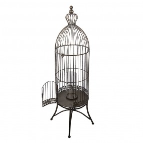 25Y0873 Bird Cage Decoration 107 cm Grey Metal Round Decorative Birdcage