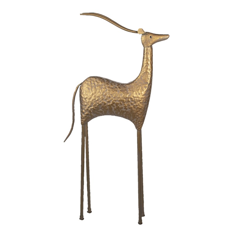 5Y0880 Beeld Antilope 130 cm Koperkleurig Metaal