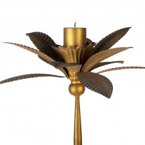 25Y0914 Candle holder Ø 28x67 cm Gold colored Iron Leaves Candle Holder