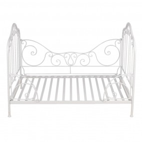 240180W Dog Basket 80x53x58 cm White Iron Rectangle Dog Bed