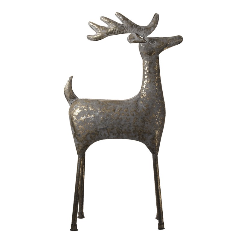 5Y0921 Figurine Deer 79 cm Grey Iron