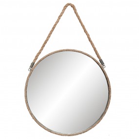 262S126 Mirror Ø 47x3 cm Grey Iron Round Large Mirror