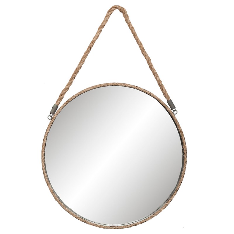 62S126 Mirror Ø 47x3 cm Grey Iron Round Large Mirror