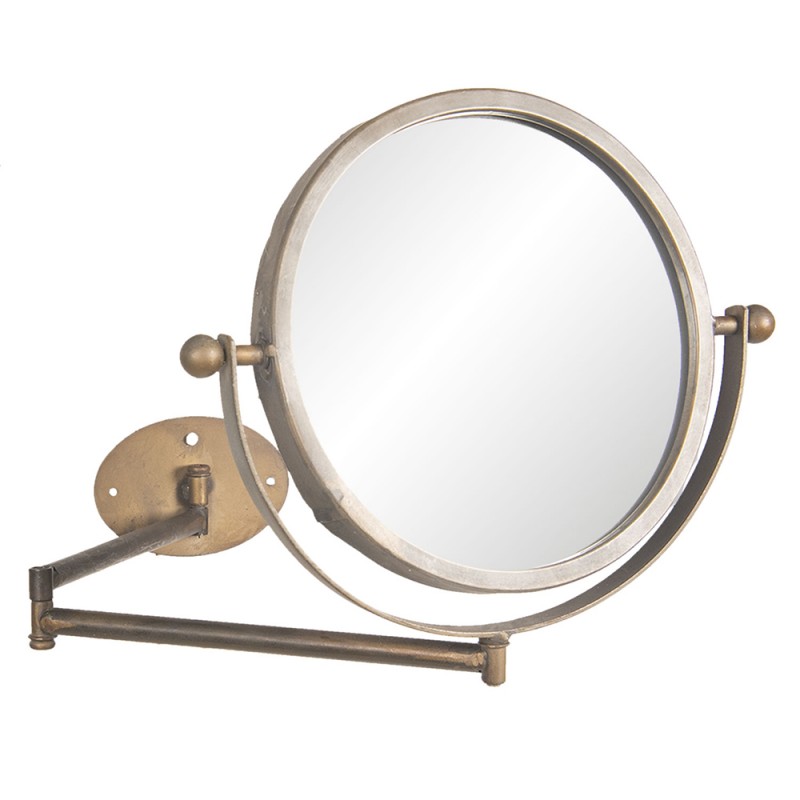 62S163 Miroir 37x32 cm Couleur cuivre Fer Bois Rond Grand miroir