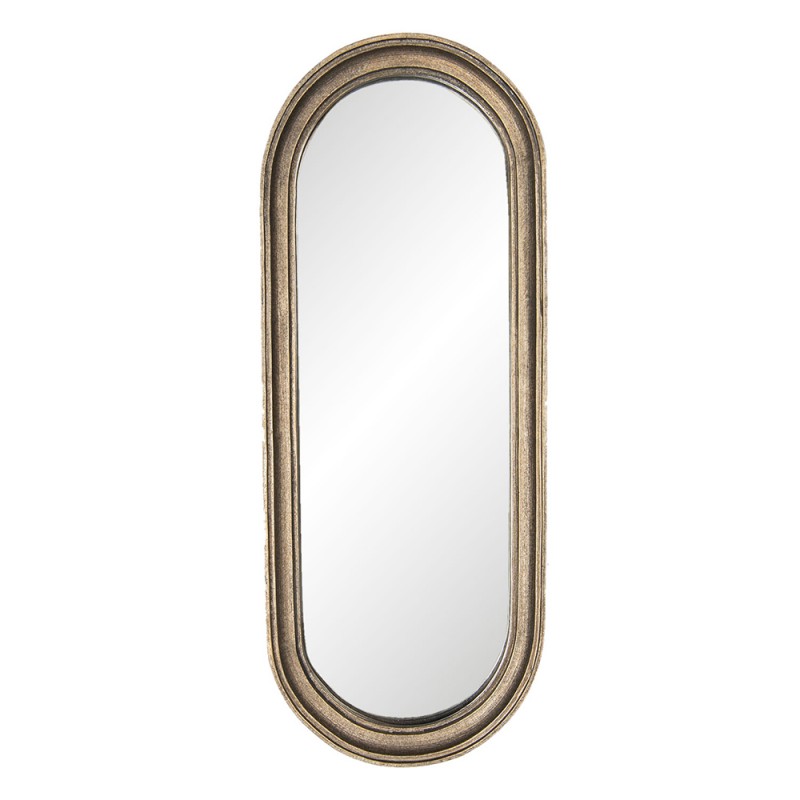 62S180 Mirror 15x41 cm Brown Plastic Oval Large Mirror