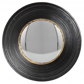 262S200 Mirror Ø 24 cm Black Plastic Round Large Mirror