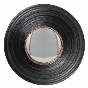 262S201 Mirror Ø 19 cm Black Plastic Round Large Mirror