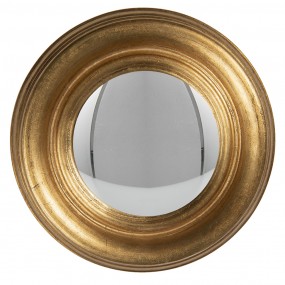 262S207 Specchio Ø 24 cm Color oro Legno  Rotondo Specchio convesso