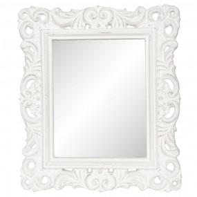 262S210 Miroir 31x36 cm Blanc Cuir artificiel Rectangle Grand miroir