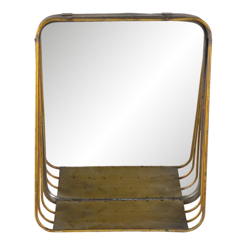62S220 Mirror 26x32 cm Copper colored Metal Large Mirror