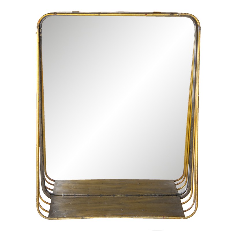 62S221 Spiegel  34x42 cm Koperkleurig Metaal Rechthoek Grote Spiegel