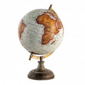 264926 Globe 22x37 cm Orange Wood Iron Round Globus