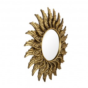 262S229 Mirror Ø 47 cm Gold colored Plastic Wings Round Large Mirror