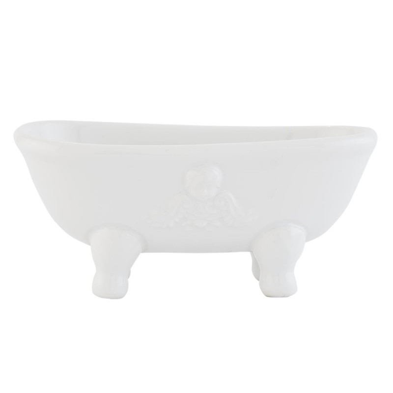 White Ceramic Oval Soap Holder, Soap Holder Bathtub