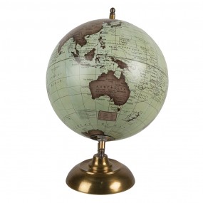 264903 Globe 22x33 cm Green Brown Wood Iron Globus