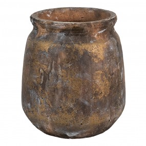 26TE0378 Vase Ø 19x22 cm Brown Terracotta Round Decorative Vase
