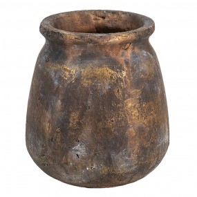 26TE0379 Vase Ø 16x18 cm Brown Terracotta Round Decorative Vase