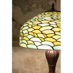 25LL-6135 Lampe de table Tiffany Ø 41x60 cm  Turquoise Plastique Verre Lampe de bureau Tiffany