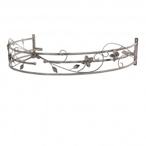 25Y0993 Bed Canopy 68x46x12 cm Grey White Iron Flowers Semicircle Mosquito Net Holder