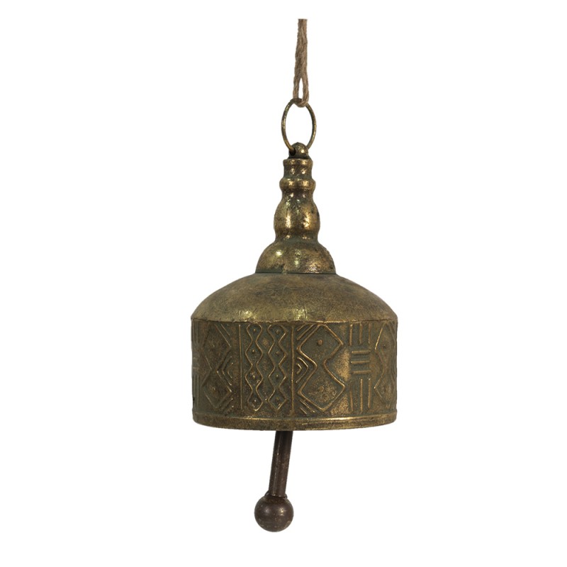 6Y4545 Vintage Doorbell Ø 15x22 cm Copper colored Metal Round Garden Bell