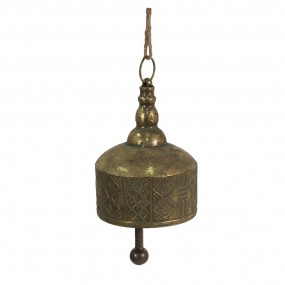 26Y4545 Vintage Doorbell Ø 15x22 cm Copper colored Metal Round Garden Bell
