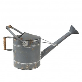 26Y4797 Decorative Watering Can 53x20x24 cm Grey White Metal Flowers Watering Can