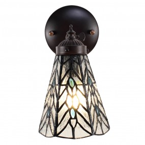 25LL-6208 Wandleuchte Tiffany 17x12x23 cm  Transparant Glas Metall Rund Wandlampe