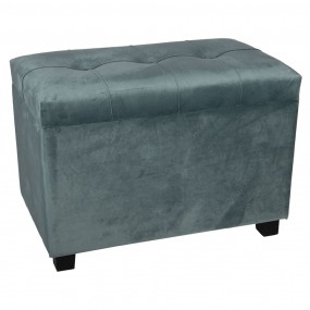 264061LT Pouf 60x36x43 cm Verde Legno Tessuto Rettangolo Sgabello