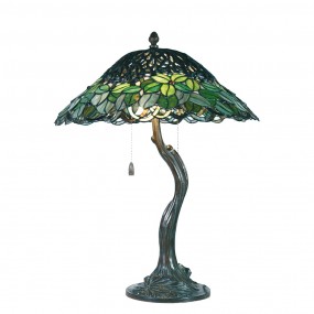 25LL-5386 Lampada da tavolo Tiffany Ø 47x58 cm  Verde Vetro Lampada da scrivania Tiffany