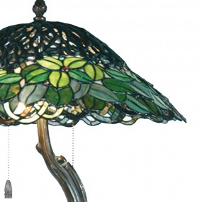 25LL-5386 Lampada da tavolo Tiffany Ø 47x58 cm  Verde Vetro Lampada da scrivania Tiffany